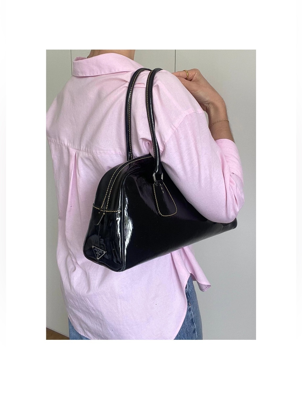 Prada⭐️Venice Black Patent Leather Bowler Bag! Offers are always welcome! - Picture 10 of 16